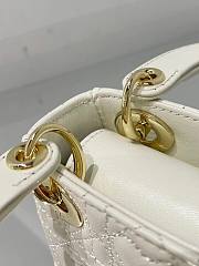 Dior micro Dioramour lady bag white cannage lambskin with heart motif size 12cm - 6