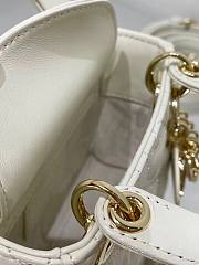 Dior micro Dioramour lady bag white cannage lambskin with heart motif size 12cm - 3