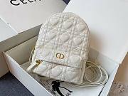 Dior mini Dioramour backpack white cannage lambskin with heart motif size 16cm - 1