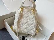 Dior mini Dioramour backpack white cannage lambskin with heart motif size 16cm - 3