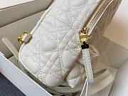 Dior mini Dioramour backpack white cannage lambskin with heart motif size 16cm - 5