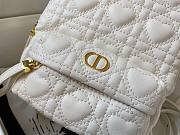 Dior mini Dioramour backpack white cannage lambskin with heart motif size 16cm - 6