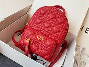 Dior mini Dioramour backpack red cannage lambskin with heart motif size 16cm - 1