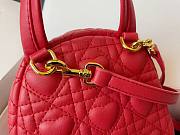 Dior mini Dioramour backpack red cannage lambskin with heart motif size 16cm - 3