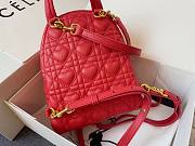 Dior mini Dioramour backpack red cannage lambskin with heart motif size 16cm - 4