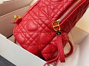 Dior mini Dioramour backpack red cannage lambskin with heart motif size 16cm - 5