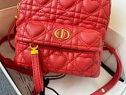 Dior mini Dioramour backpack red cannage lambskin with heart motif size 16cm - 6