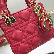Dior Micro lady bag raspberry cannage lambskin size 12cm - 6