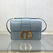 Dior micro 30 montaigne bag blue-gray box calfskin size 15cm - 1