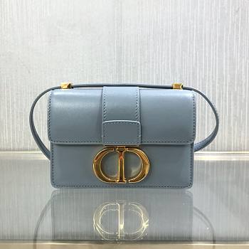 Dior micro 30 montaigne bag blue-gray box calfskin size 15cm