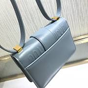 Dior micro 30 montaigne bag blue-gray box calfskin size 15cm - 4