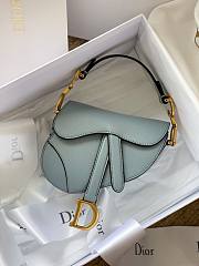 Dior micro Saddle bag cloud blue goatskin size 12cm - 1