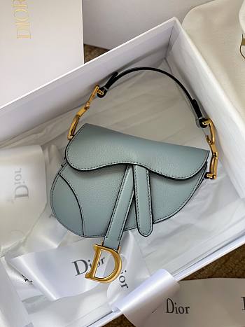 Dior micro Saddle bag cloud blue goatskin size 12cm