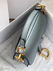 Dior micro Saddle bag cloud blue goatskin size 12cm - 4
