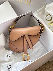 Dior micro Saddle bag rose des vents goatskin size 12cm - 1