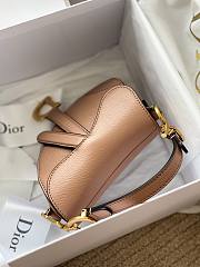 Dior micro Saddle bag rose des vents goatskin size 12cm - 5