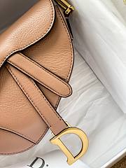 Dior micro Saddle bag rose des vents goatskin size 12cm - 4