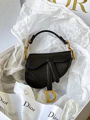 Dior micro Saddle bag black goatskin size 12cm - 1