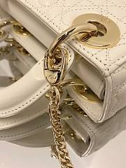 Dior mini Dioramour lady bag white cannage lambskin with heart motif size 17cm - 5