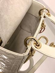 Dior mini Dioramour lady bag white cannage lambskin with heart motif size 17cm - 2