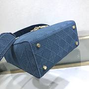 Dior medium Lady D-Lite bag blue cannage embroidery - 5