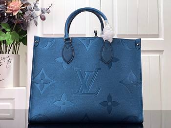 LV OnTheGo MM monogram empreinte leather in blue M44925 34cm