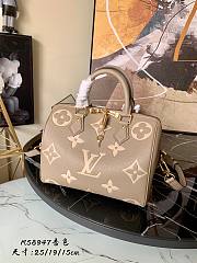 LV Speedy bandoulière bicolour monogram empreinte dark beige leather 25 (exclusive online prelaunch) 25cm - 1