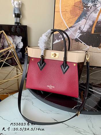 LV On My Side MM high-end leathers in wine M53823 30.5cm