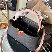 LV Capucines PM taurillon leather in black (pink strap) M57901 31.5cm - 2
