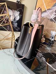 LV Capucines PM taurillon leather in black (pink strap) M57901 31.5cm - 5