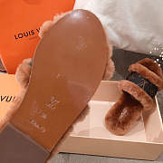 LV Fur Sandal In Light Brown - 5