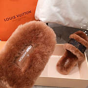 LV Fur Sandal In Light Brown - 3