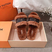 LV Fur Sandal In Light Brown - 4