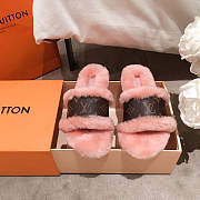 LV Fur Sandal In Pink - 1