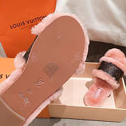 LV Fur Sandal In Pink - 5