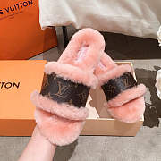 LV Fur Sandal In Pink - 3