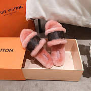 LV Fur Sandal In Pink - 4