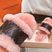 LV Fur Sandal In Pink - 2