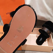 LV  Fur Sandal In Black - 5