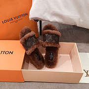 LV Fur Sandal In Brown - 3