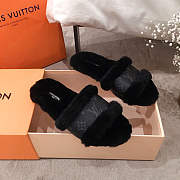 Louis Vuitton fur sandal full black - 2