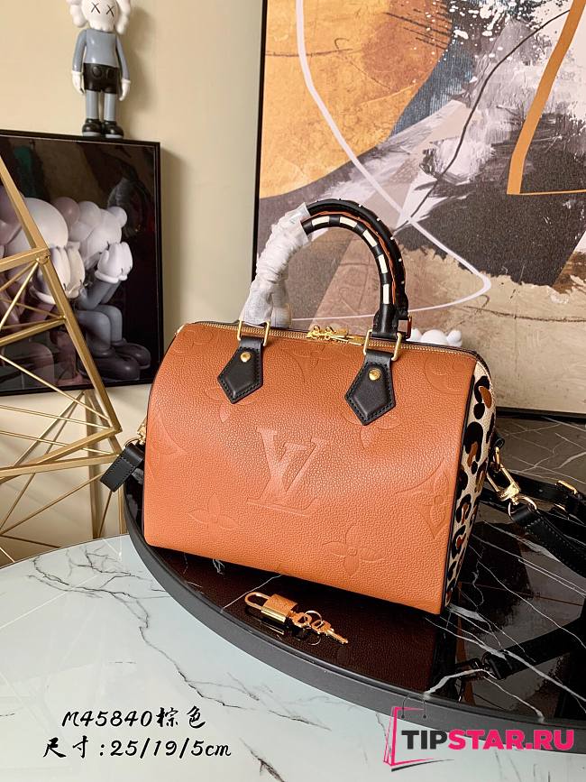 LV Speedy bandoulière 25 monogram empreinte leather in caramel M58524 25cm - 1