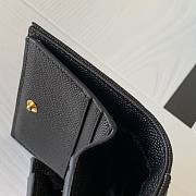 YSL Monogram card case in grain de poudre embossed leather in black 530841 11cm - 6