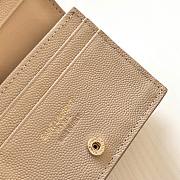 YSL Monogram card case in grain de poudre embossed leather in drak beige 530841 11cm - 2