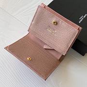 YSL Monogram card case in grain de poudre embossed leather in pink 530841 11cm - 5