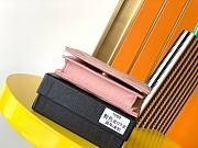 YSL Monogram card case in grain de poudre embossed leather in pink 530841 11cm - 2