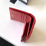 YSL Monogram card case in grain de poudre embossed leather in red 530841 11cm - 5