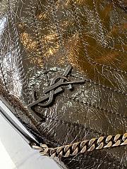 YSL Niki medium shopping bag crinkled vintage leather in black 577999 33cm - 5