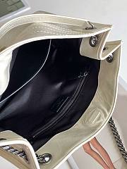YSL Niki medium shopping bag crinkled vintage leather in white 577999 33cm - 4