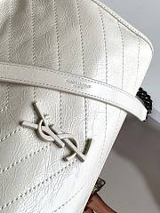 YSL Niki medium shopping bag crinkled vintage leather in white 577999 33cm - 3